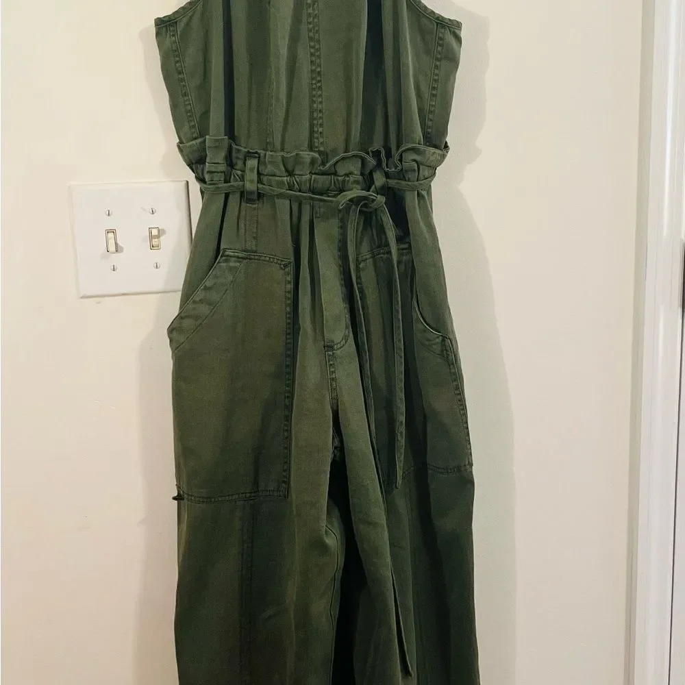 Free People Hearts Run Free Denim Jumpsuit
